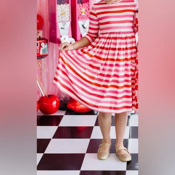 Mila & Rose 2T Girl Valentine’s Day All You Need Is Love Twirl Dress - Picture 15 of 16